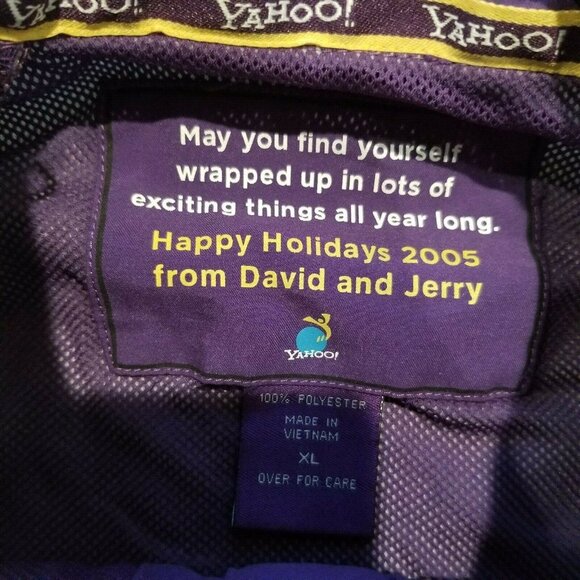 Yahoo Women's XL Full-Zip Jacket Beige Purple Tech from Holiday Company 2005 - Picture 6 of 8